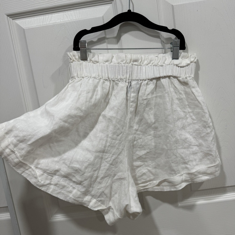Women's Cleobella Shorts White Linen Size Small S Paper Bag - Picture 4 of 8
